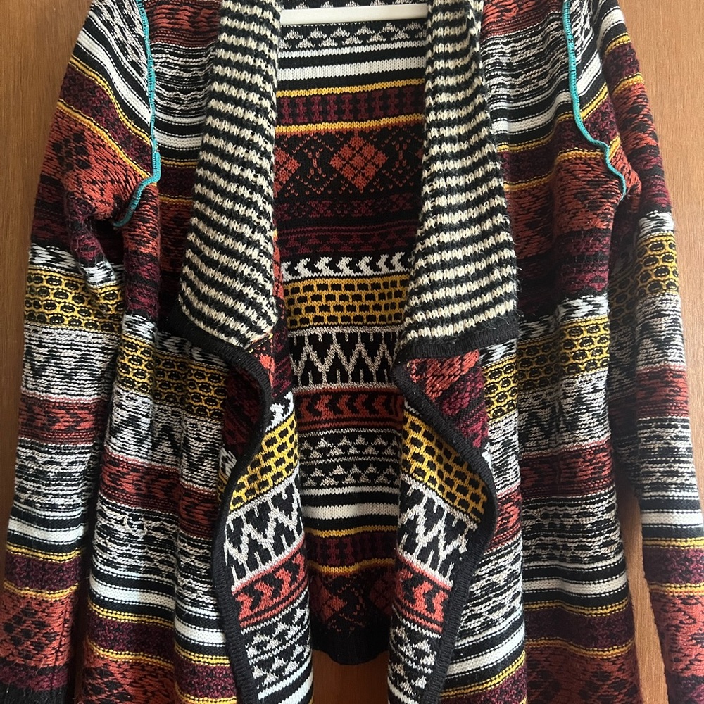 Maurices Multicolor Tribal Pattern Cardigan